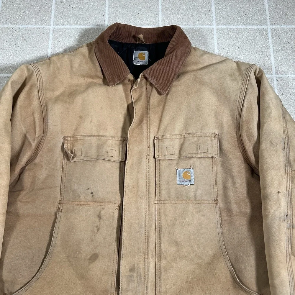 Carhartt Jacket Mens 2XL Duck Traditional Arctic Quilted CO3 BRN Jacket Tan